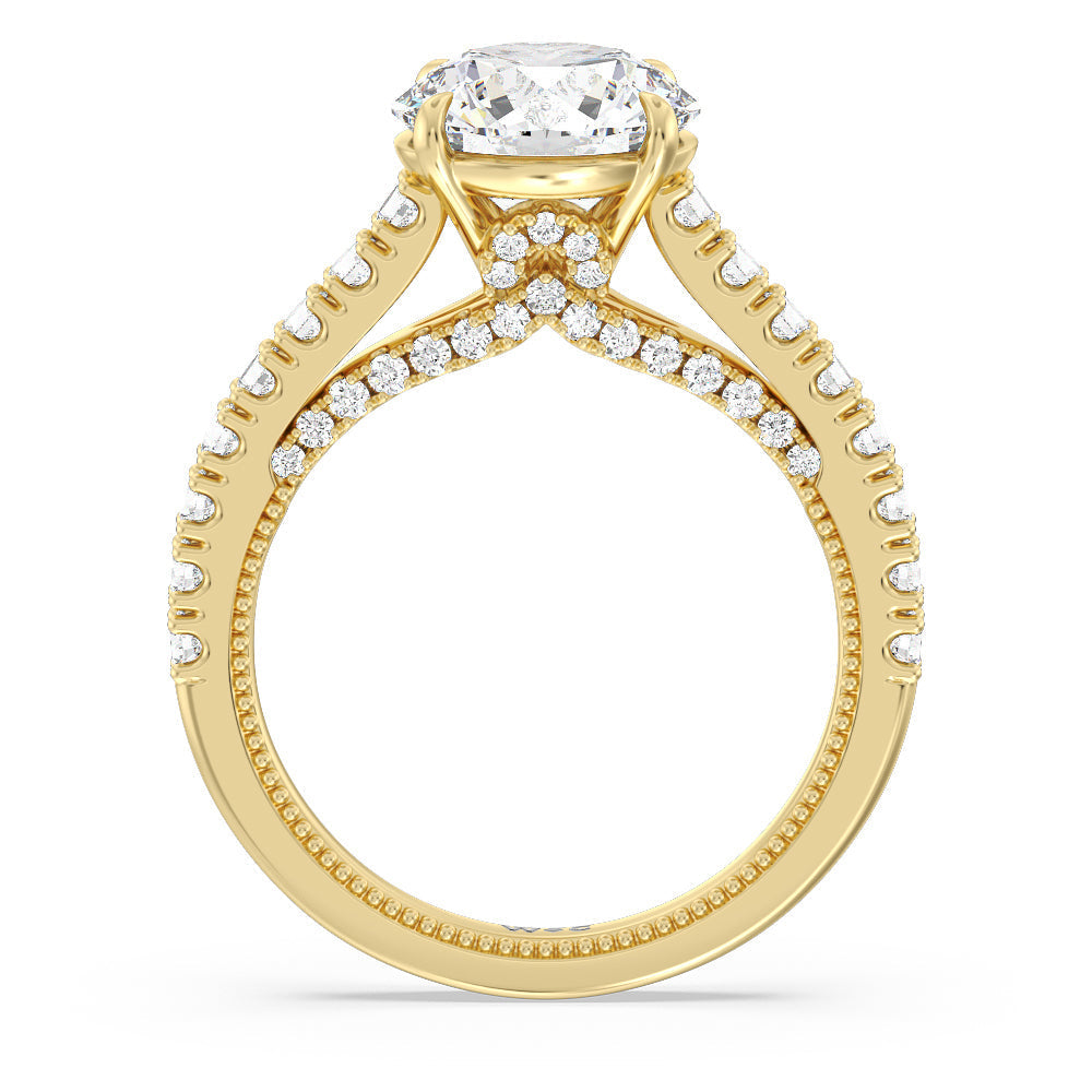 The Gramercy Ring with Round Cut Diamond in 14KT Yellow Gold view 2
