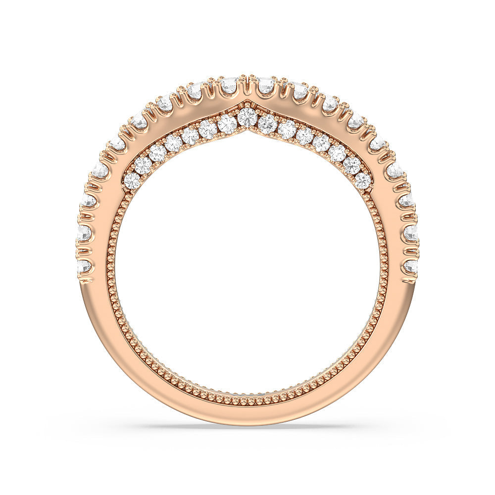 The Gramercy Band with 18KT Rose Gold Cut Diamond in 14KT Rose Gold view 2
