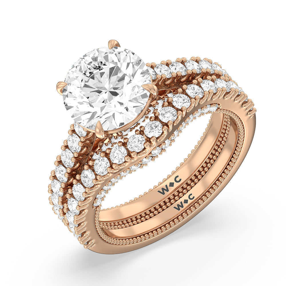 The Gramercy Band with 18KT Rose Gold Cut Diamond in 14KT Rose Gold view 3

