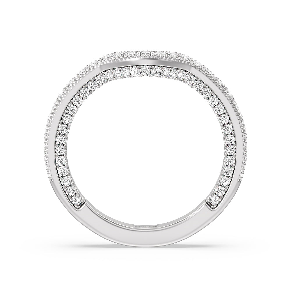 The Chrysler Band with Platinum Cut Diamond in 14KT Platinum view 2

