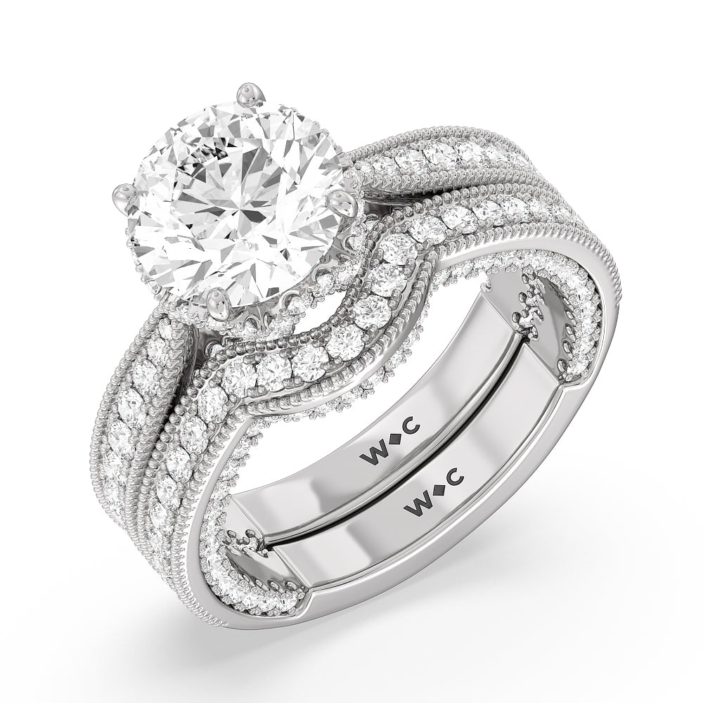 The Chrysler Band with Platinum Cut Diamond in 14KT Platinum view 4
