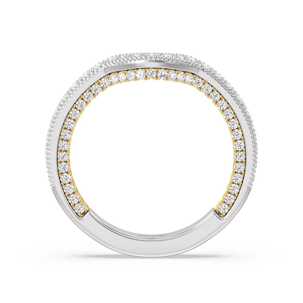 The Chrysler Band with 18KT White & Yellow Gold Cut Diamond in 14KT White & Yellow Gold view 2
