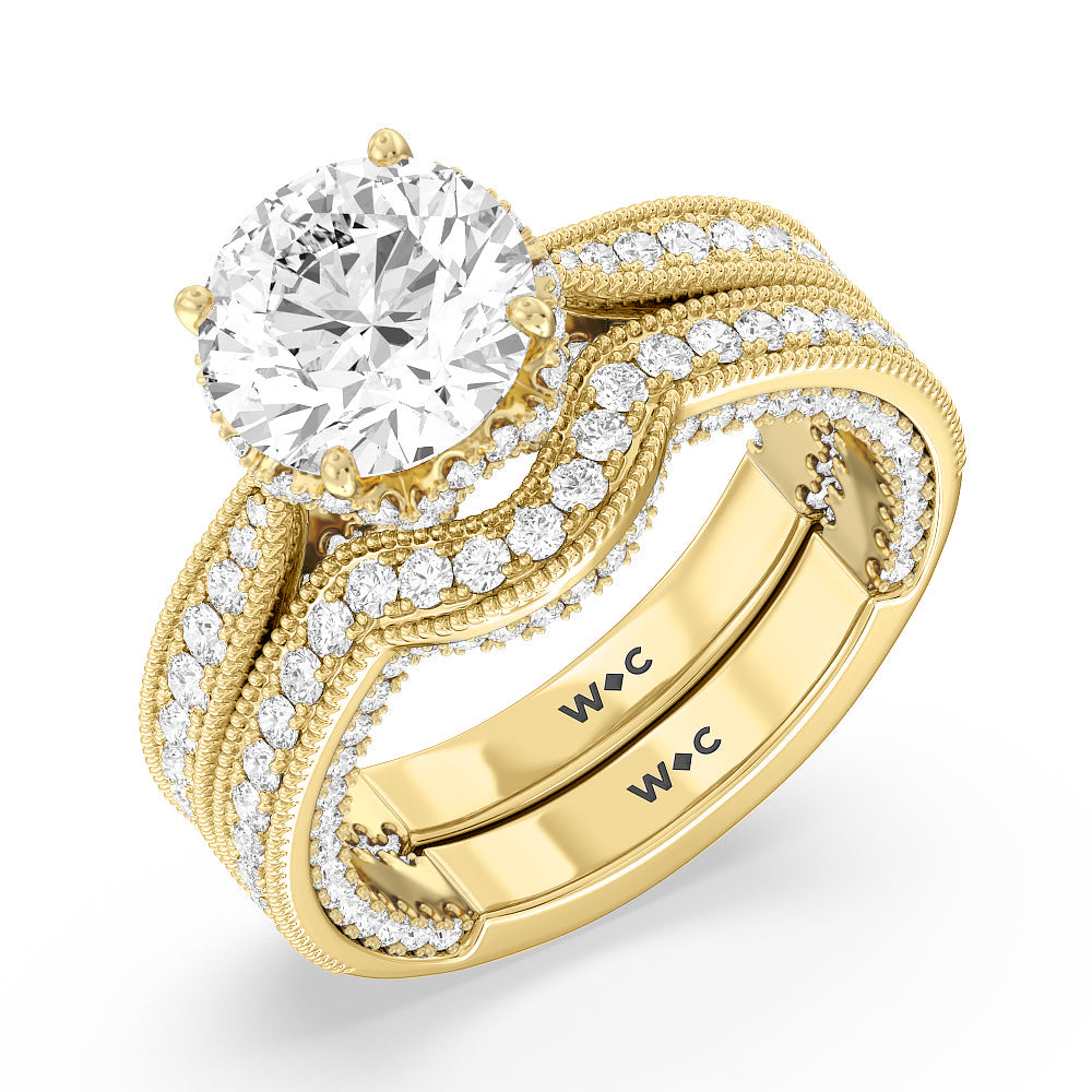 Oval Cut The Chrysler Ring with Lab Grown Diamond in 14KT Yellow Gold view 5
