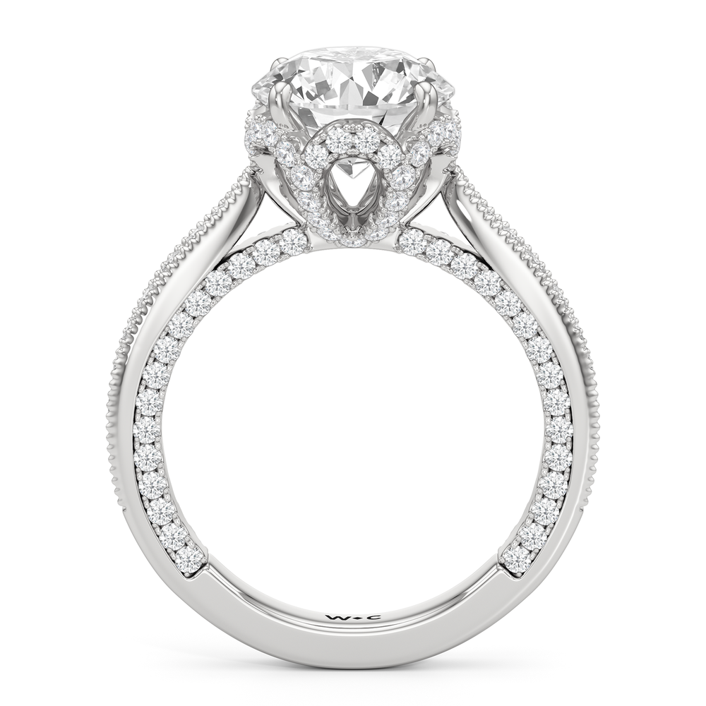 The Chrysler Ring with Round Cut Diamond in 14KT Platinum view 3
