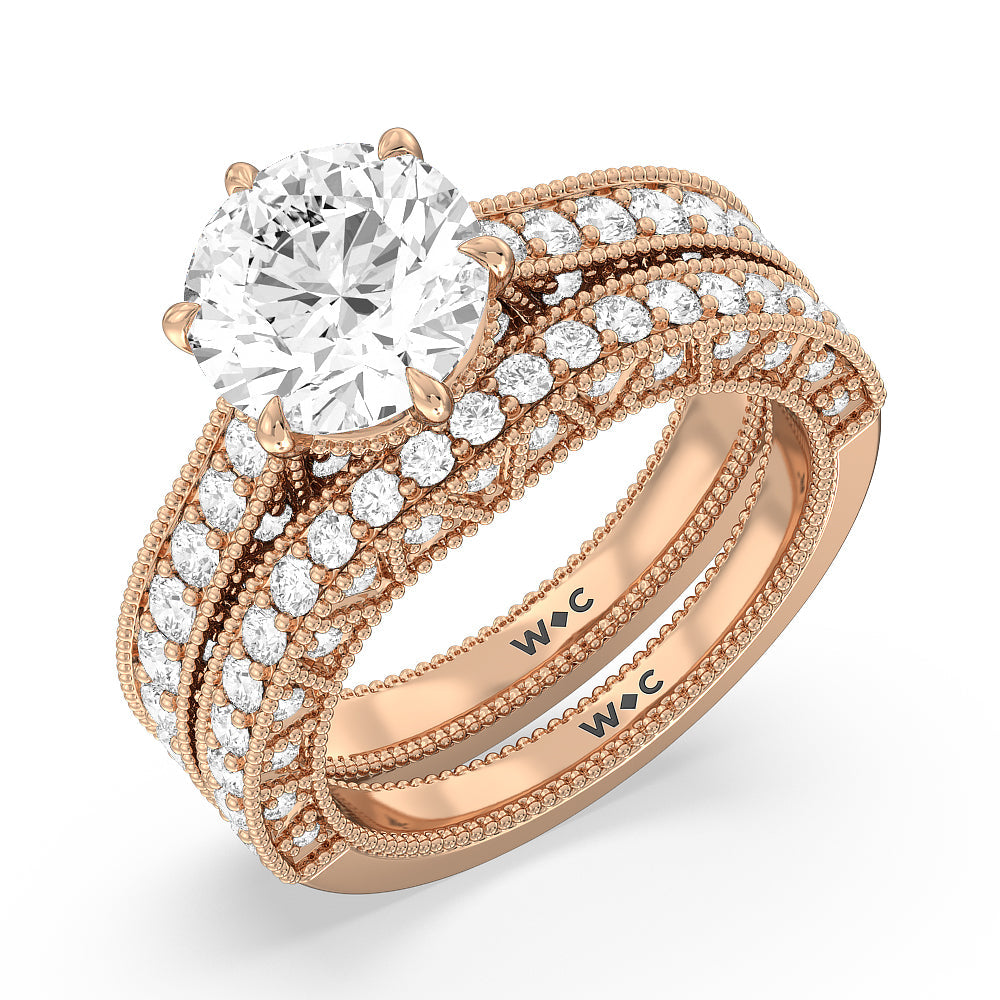 The Waldorf Band with 18KT Rose Gold Cut Diamond in 14KT Rose Gold view 3
