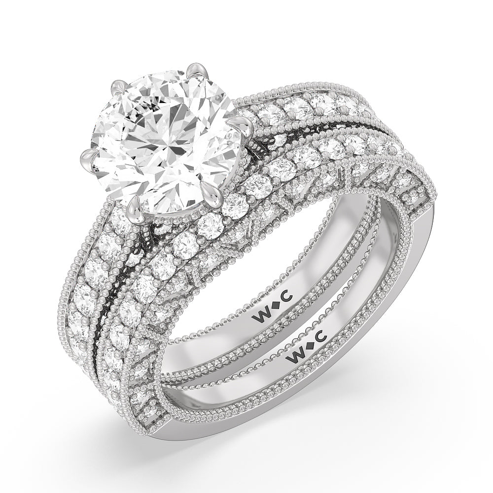 The Waldorf Band with Platinum Cut Diamond in 14KT Platinum view 3
