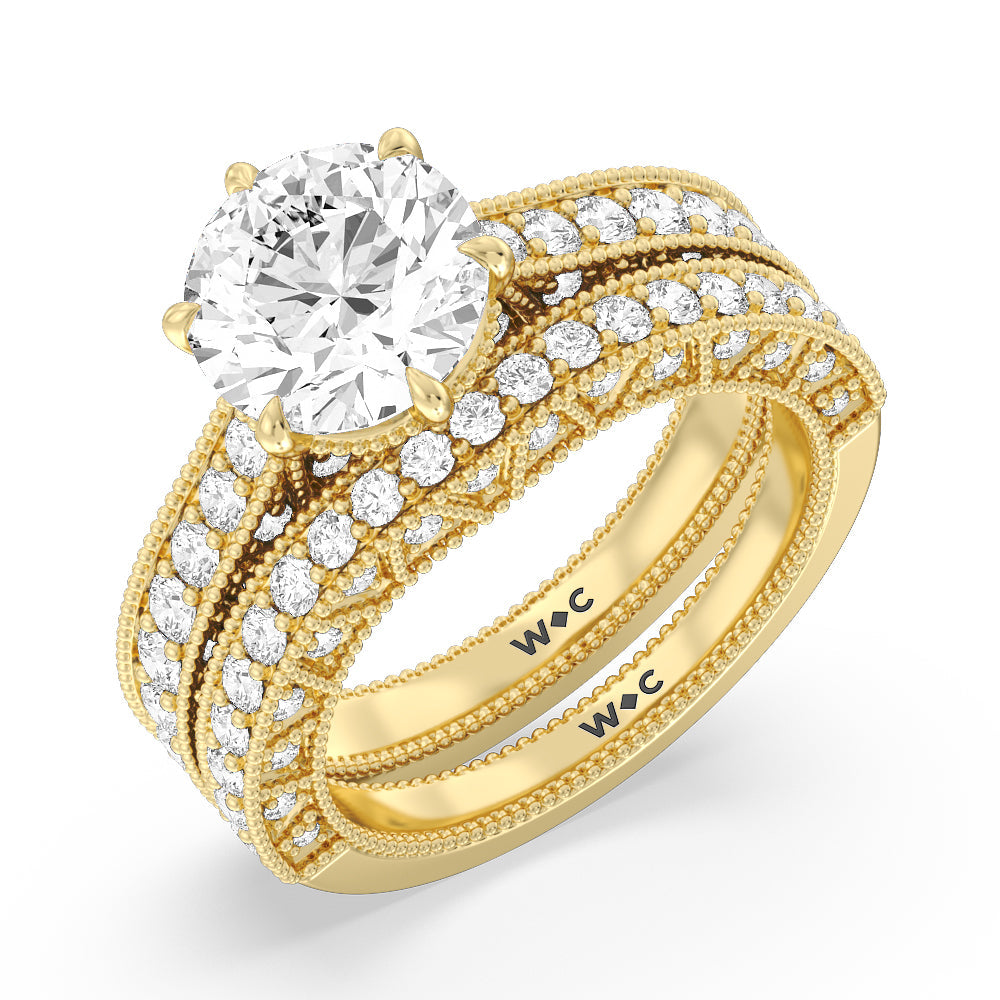 The Waldorf Band with 18KT Yellow Gold Cut Diamond in 14KT Yellow Gold view 3
