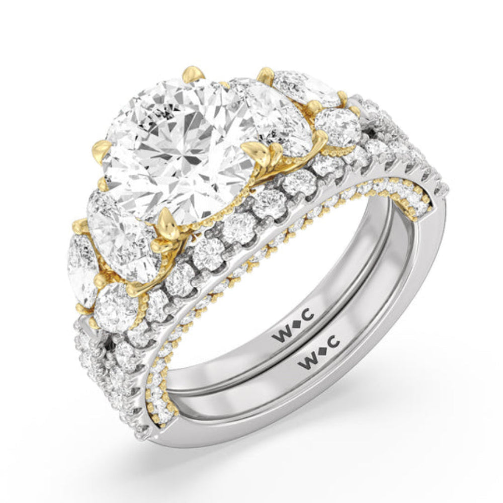 Oval Cut The Eldridge Ring with Lab Grown Diamond in 14KT White & Rose Gold view 5
