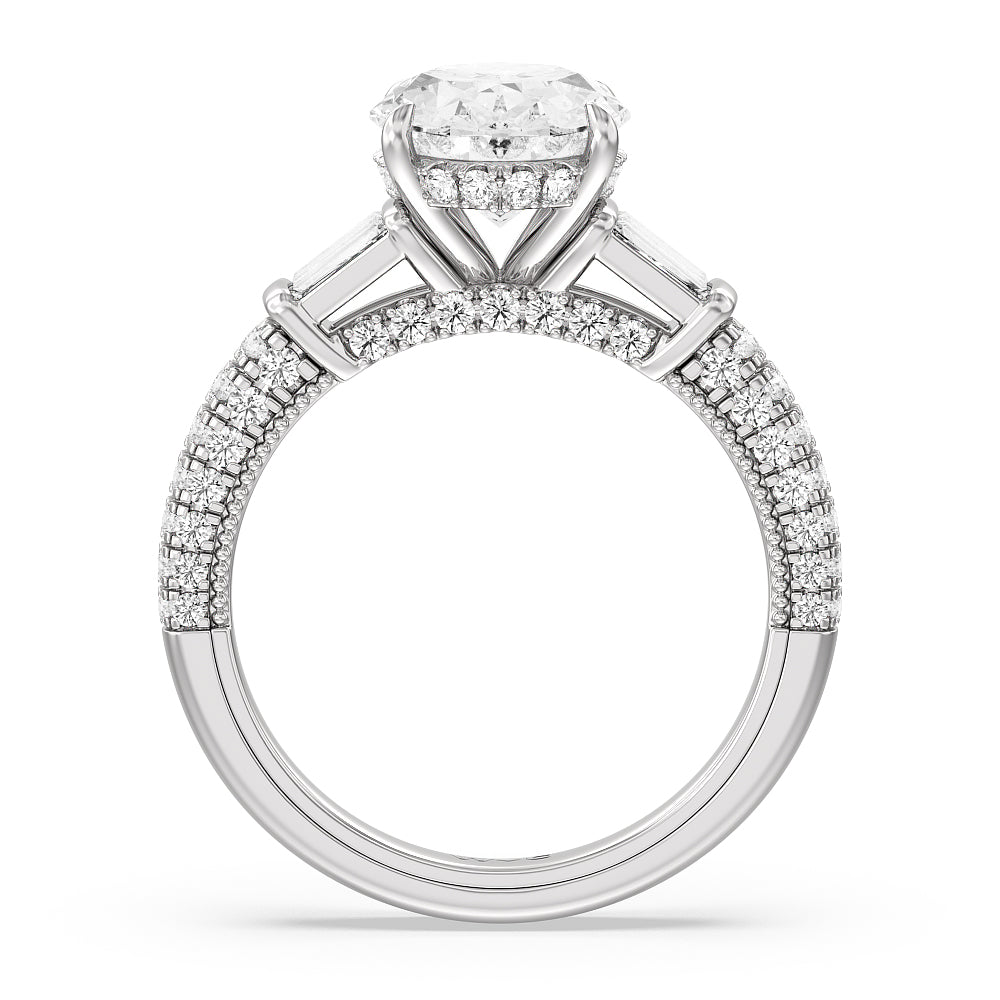 The Mulberry Ring with Oval Cut Diamond in 14KT Platinum view 2

