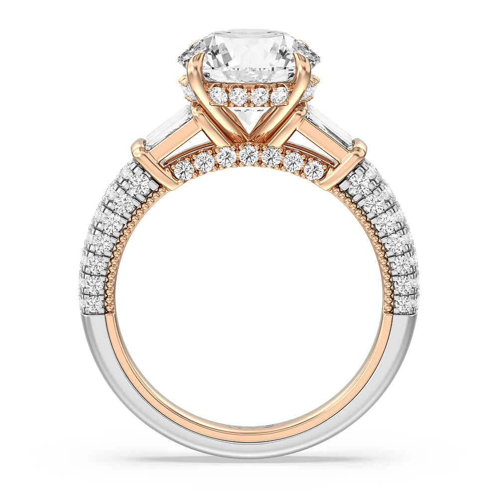 The Mulberry Ring with Round Cut Diamond in 14KT White & Rose Gold view 2
