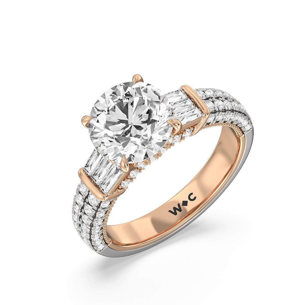 The Mulberry Ring with Round Cut Diamond in 14KT White & Rose Gold view 3
