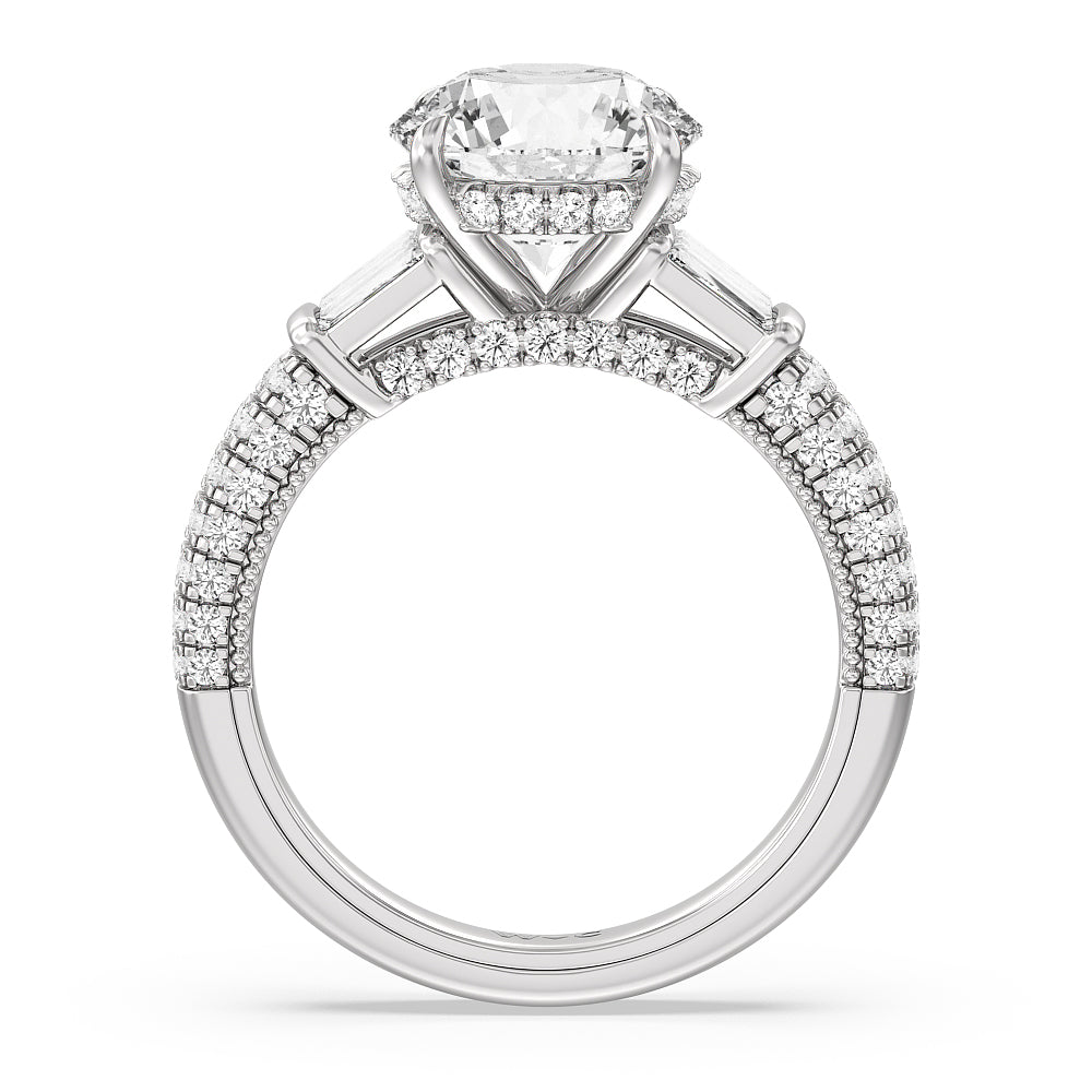 The Mulberry Ring with Round Cut Diamond in 14KT Platinum view 2
