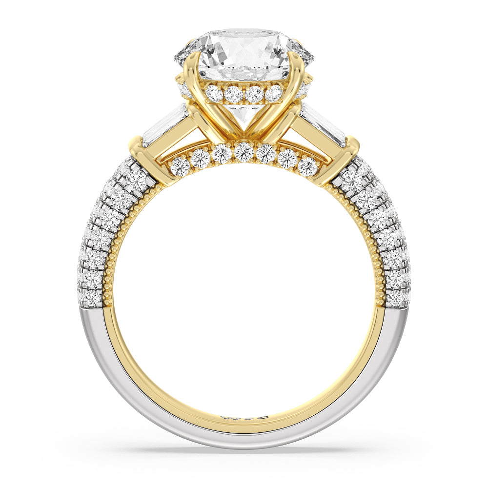 The Mulberry Ring with Round Cut Diamond in 14KT White & Yellow Gold view 2
