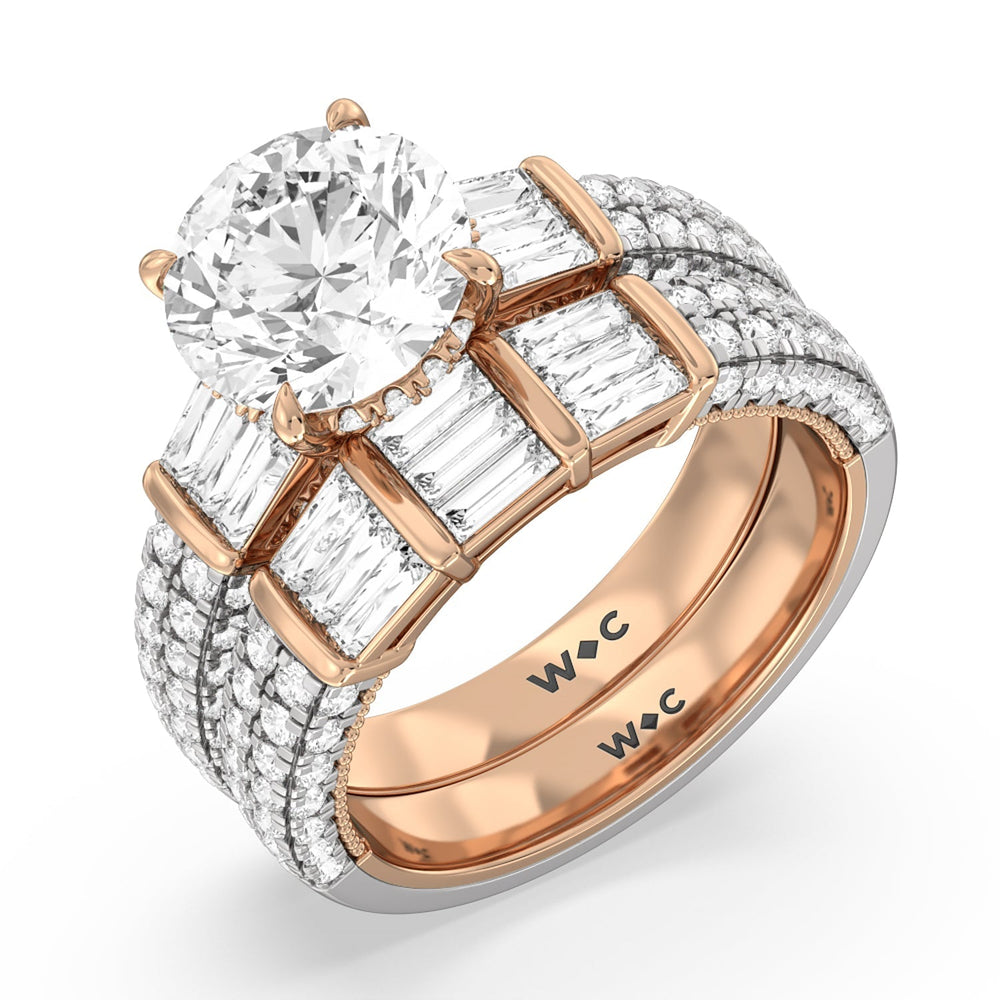 The Mulberry Ring with Oval Cut Diamond in 14KT White & Rose Gold view 6

