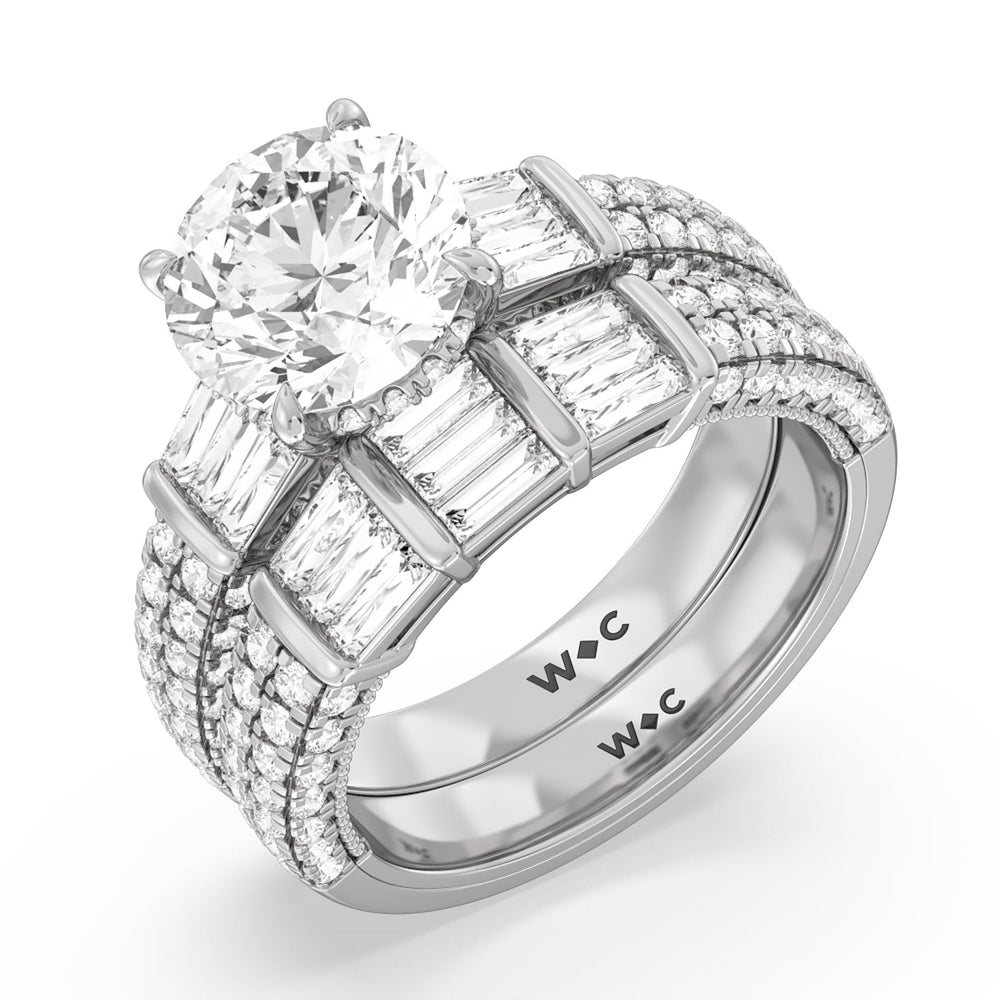The Mulberry Ring with Oval Cut Diamond in 14KT White & Rose Gold view 4
