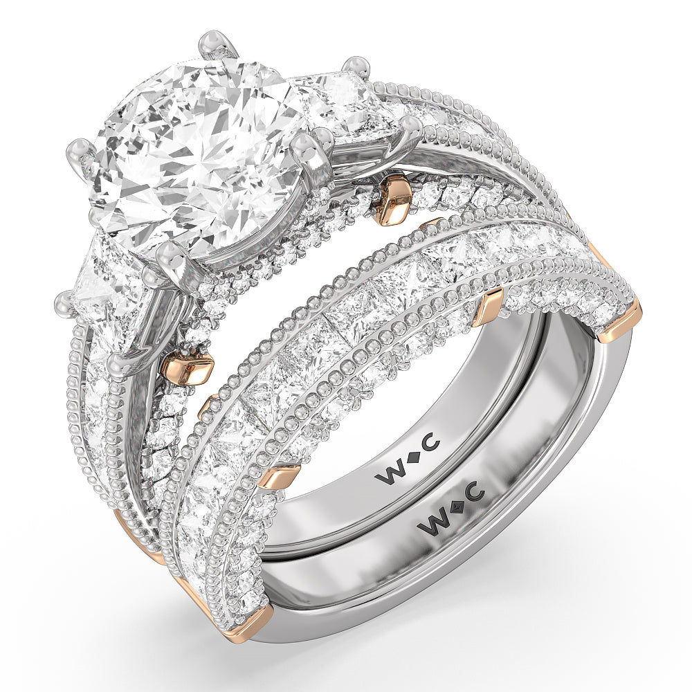 The Harlem Diamond Band with 18KT White & Rose Gold Cut Diamond in 14KT White & Rose Gold view 4
