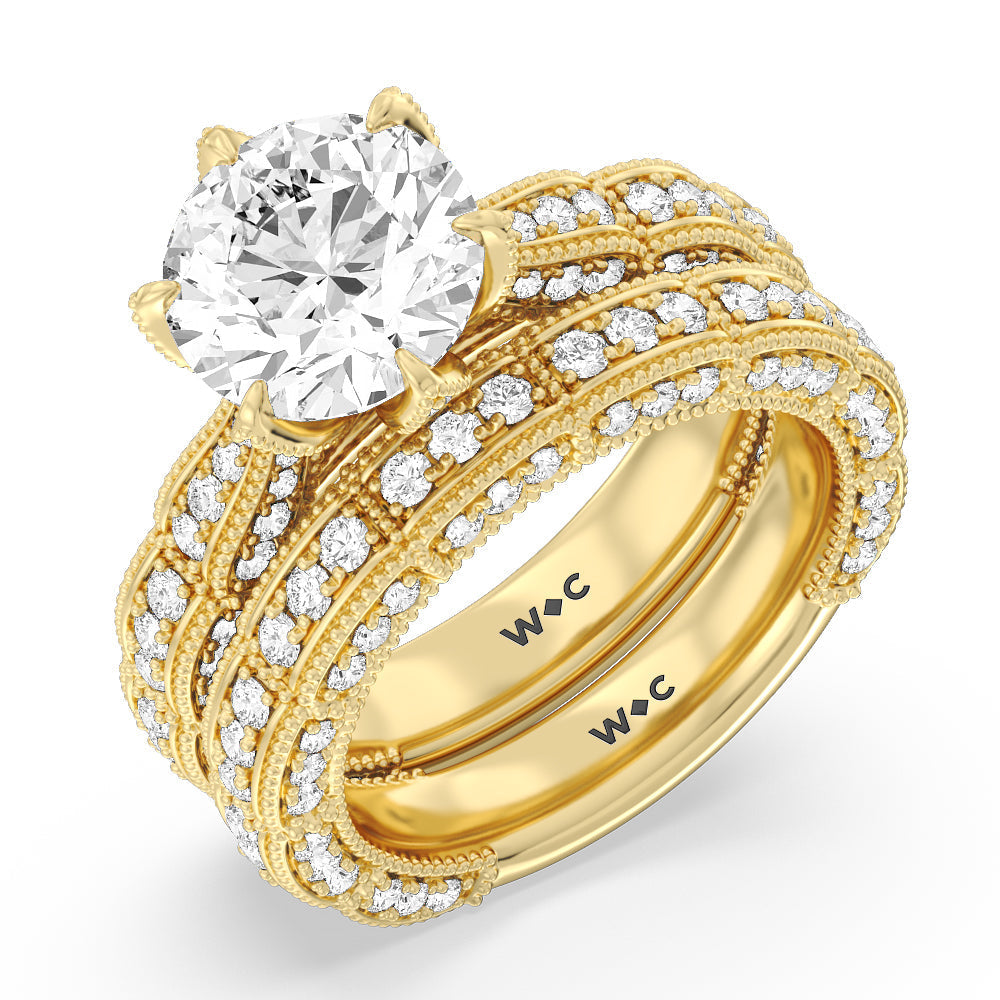 The Central Park Band with 18KT Yellow Gold Cut Diamond in 14KT Yellow Gold view 3
