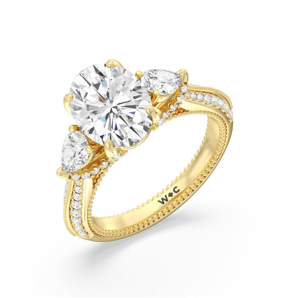 The Houston Ring with Oval Cut Diamond in 14KT Yellow Gold view 3
