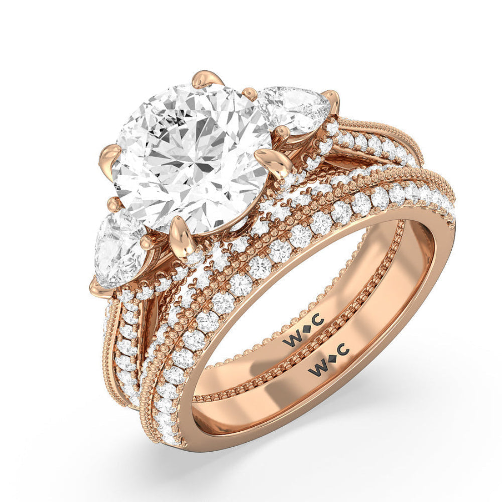 The Houston Ring with Oval Cut Diamond in 14KT Rose Gold view 6
