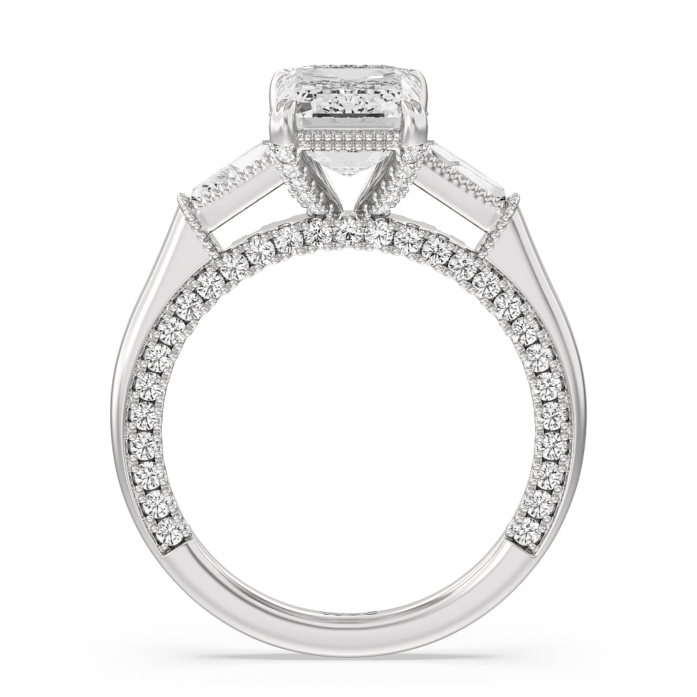 Emerald Cut The Bryant Park Ring with Lab Grown Diamond in 14KT Platinum view 2
