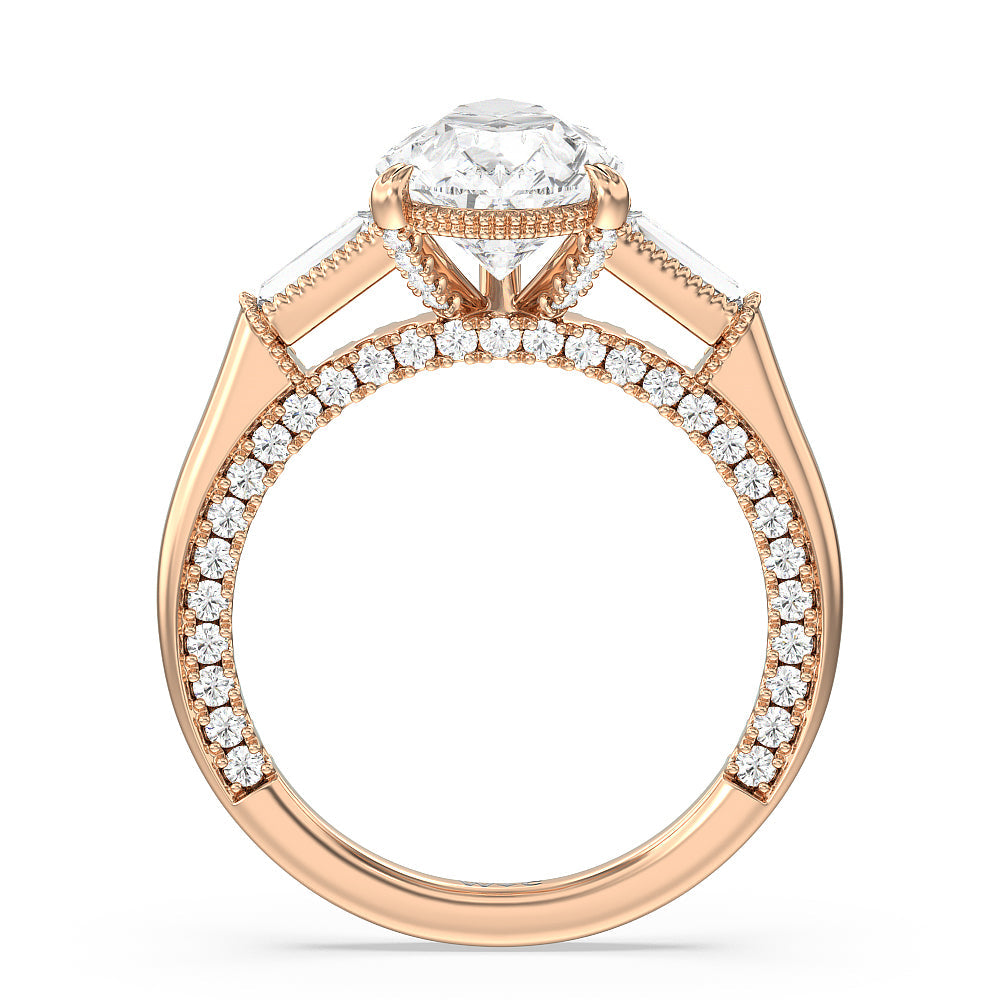 Pear Cut The Bryant Park Ring with Lab Grown Diamond in 14KT Rose Gold view 2
