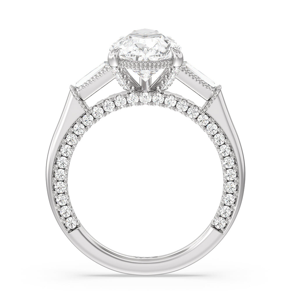 Pear Cut The Bryant Park Ring with Lab Grown Diamond in 14KT Platinum view 2
