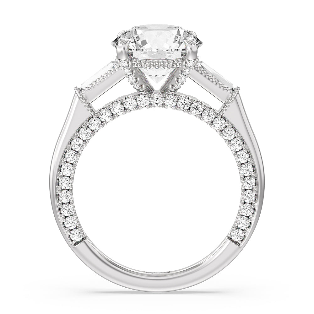Round Cut The Bryant Park Ring with Lab Grown Diamond in 14KT Platinum view 2
