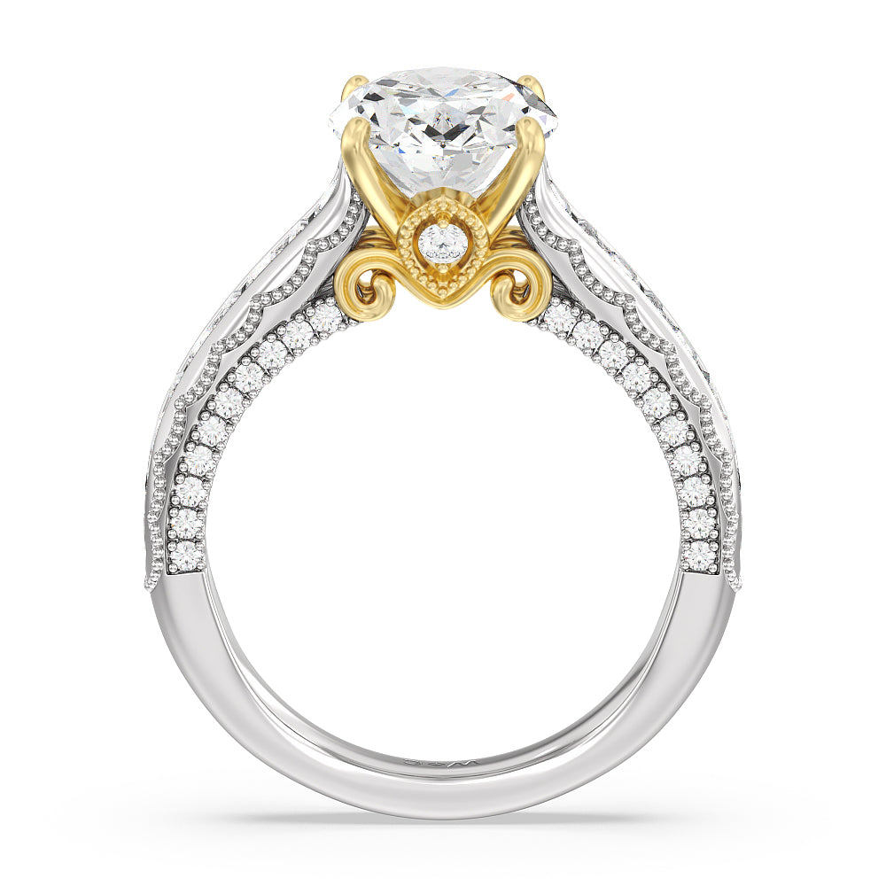 Oval Cut The Morgan Ring (E+ VVS+) with Lab Grown Diamond in 14KT White & Yellow Gold view 2
