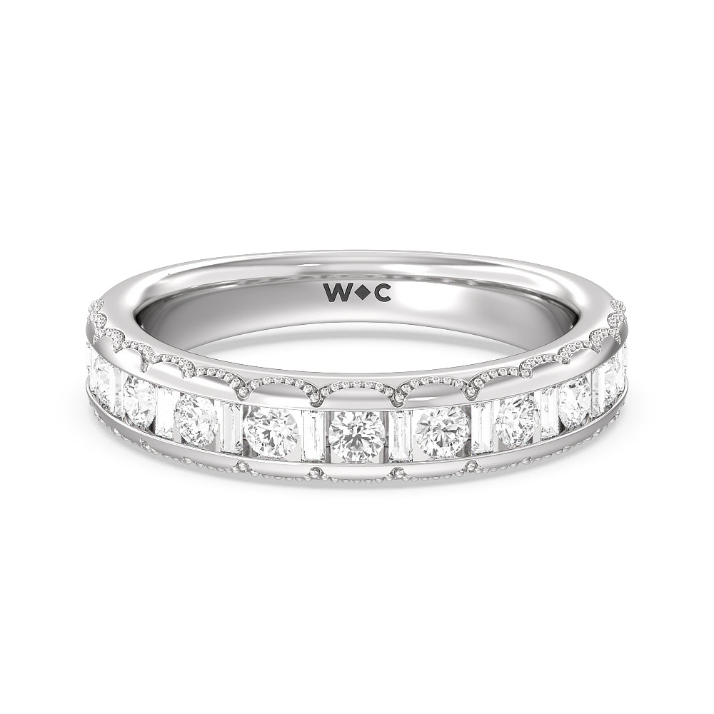 The Morgan Band (E+ VS+) with Platinum Cut Diamond in 14KT Platinum view 1
