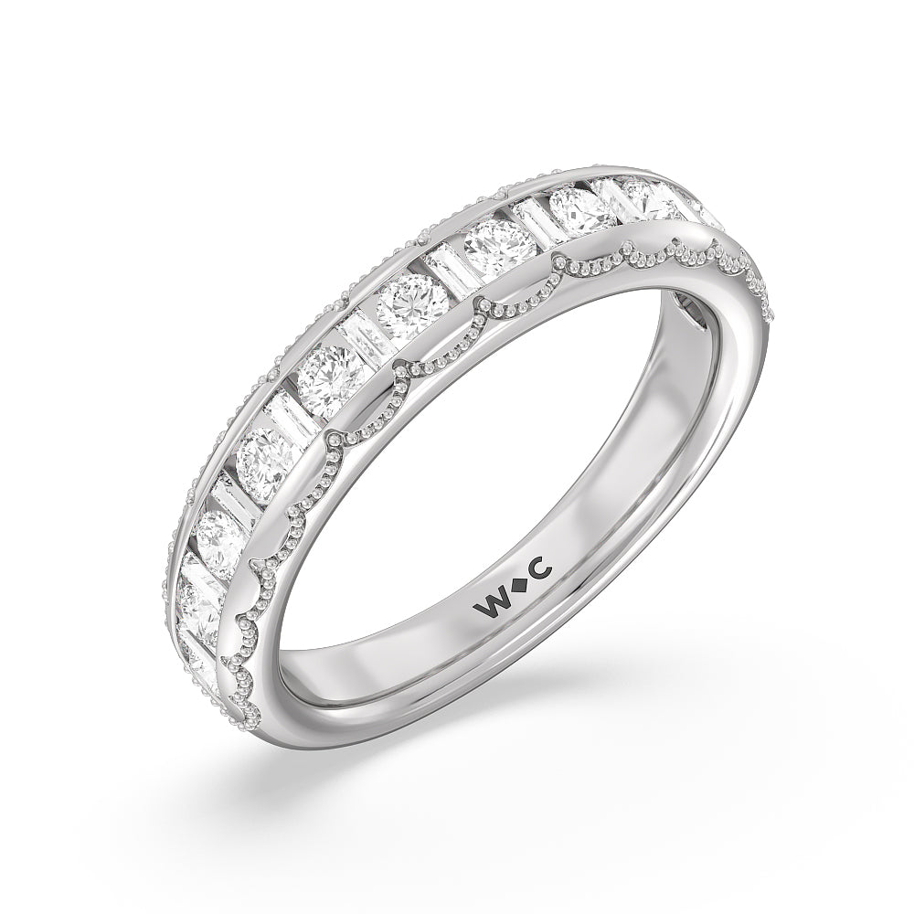 The Morgan Band (E+ VS+) with Platinum Cut Diamond in 14KT Platinum view 4
