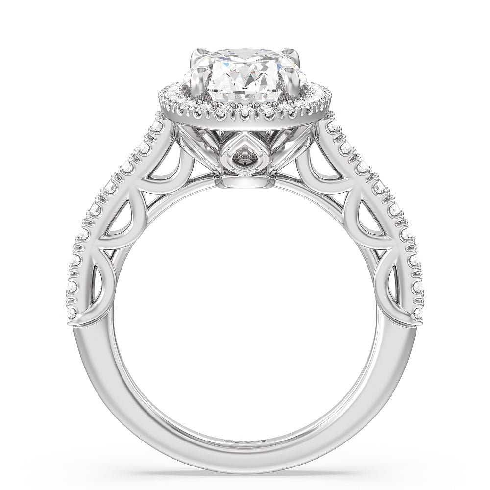 The Dakota Ring with Oval Cut Diamond in 14KT Platinum view 2
