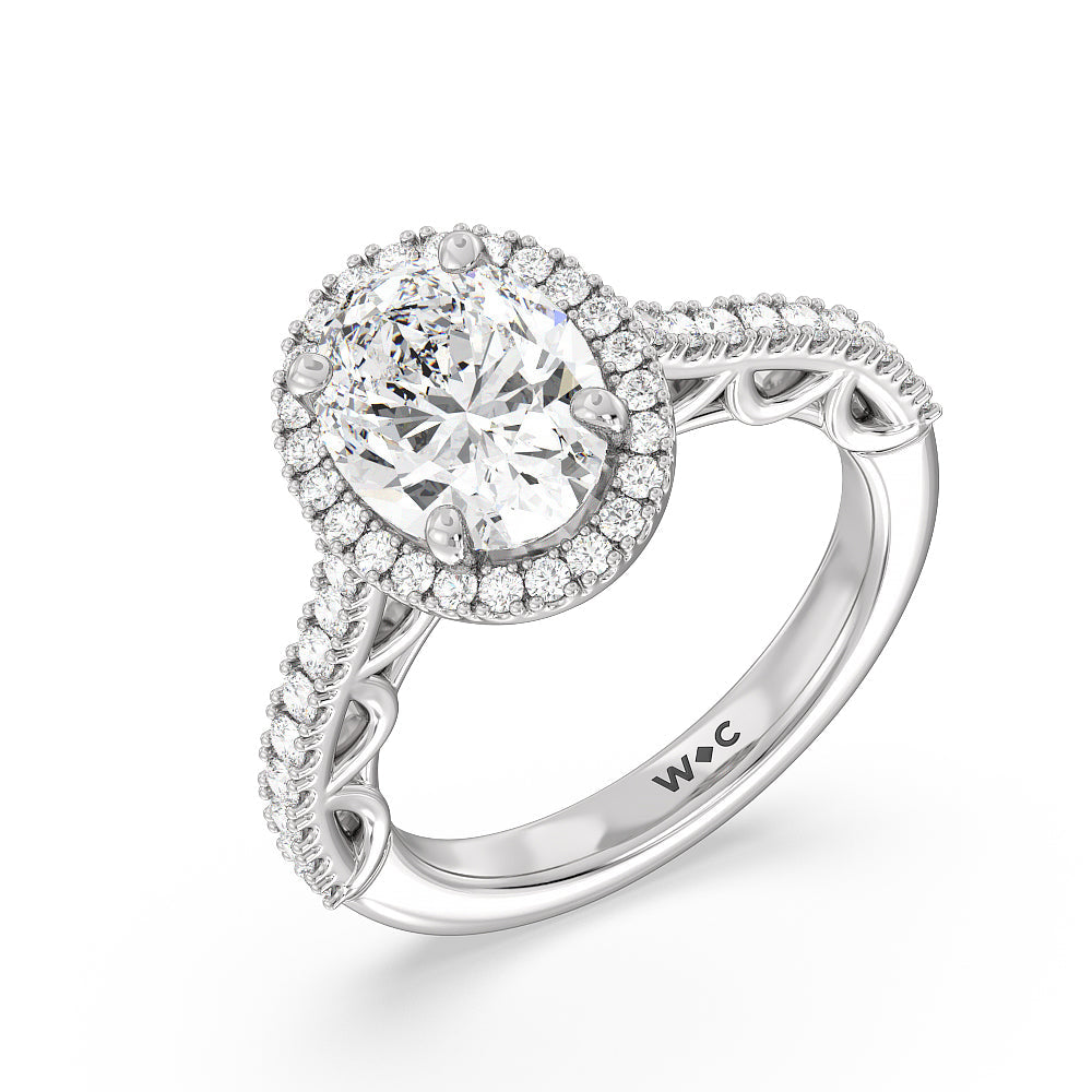The Dakota Ring with Oval Cut Diamond in 14KT Platinum view 3
