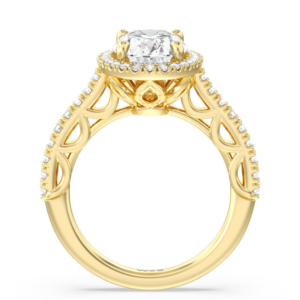 The Dakota Ring with Oval Cut Diamond in 14KT Yellow Gold view 2
