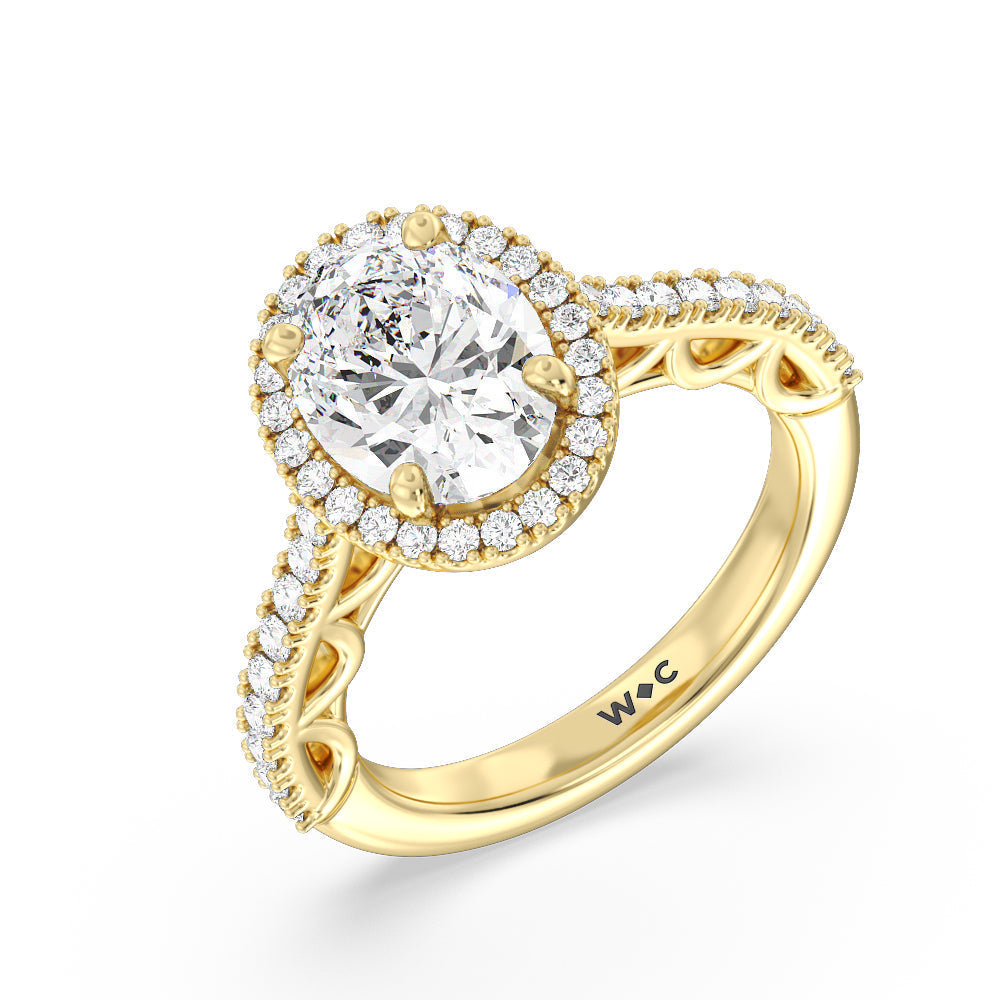 The Dakota Ring with Oval Cut Diamond in 14KT Yellow Gold view 3
