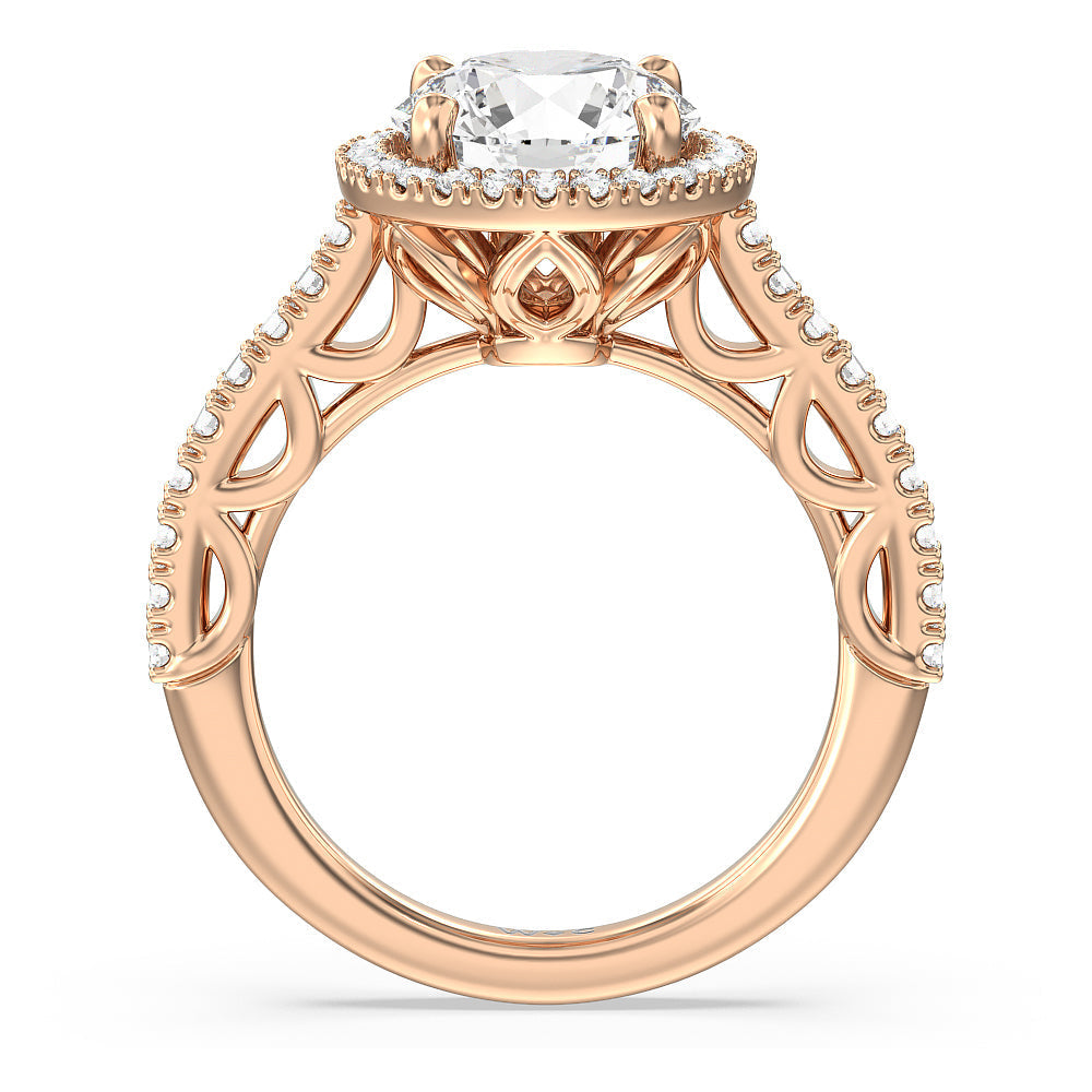 The Dakota Ring with Round Cut Diamond in 14KT Rose Gold view 2
