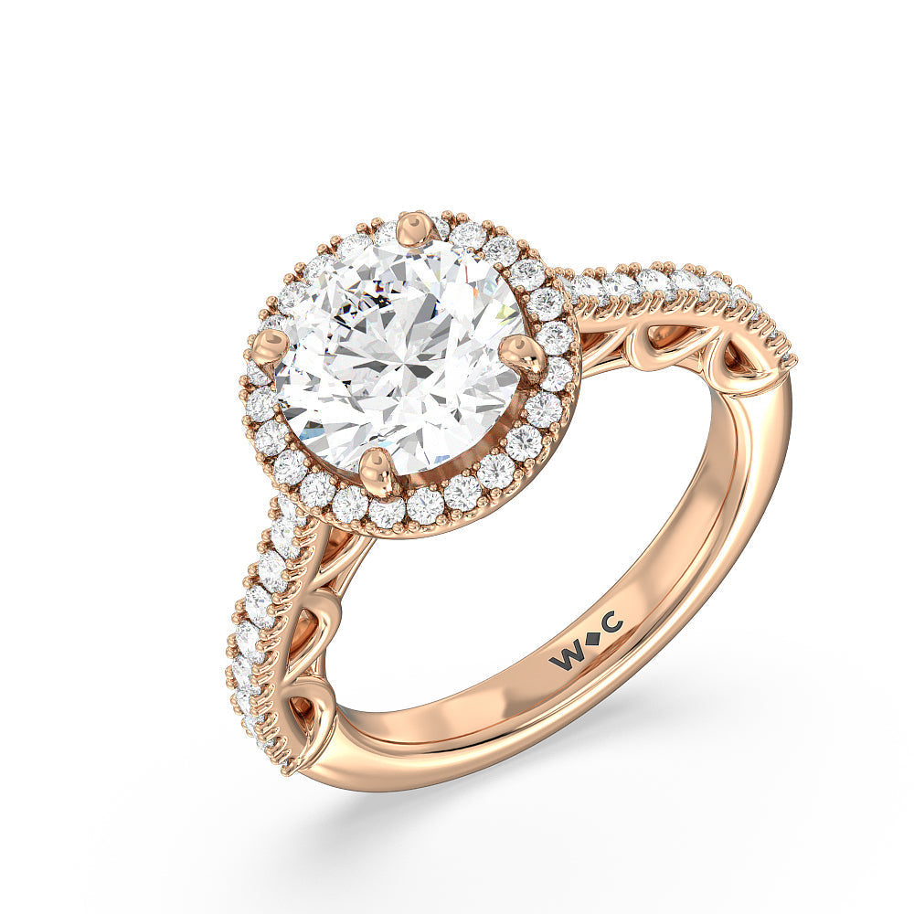 The Dakota Ring with Round Cut Diamond in 14KT Rose Gold view 3
