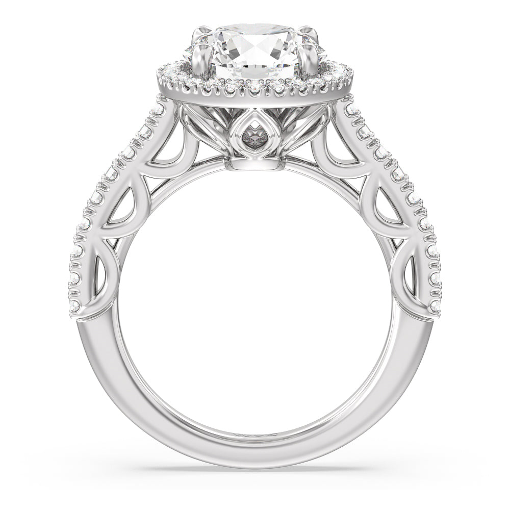 The Dakota Ring with Round Cut Diamond in 14KT Platinum view 2
