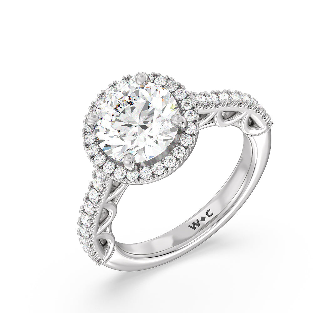 The Dakota Ring with Round Cut Diamond in 14KT Platinum view 3
