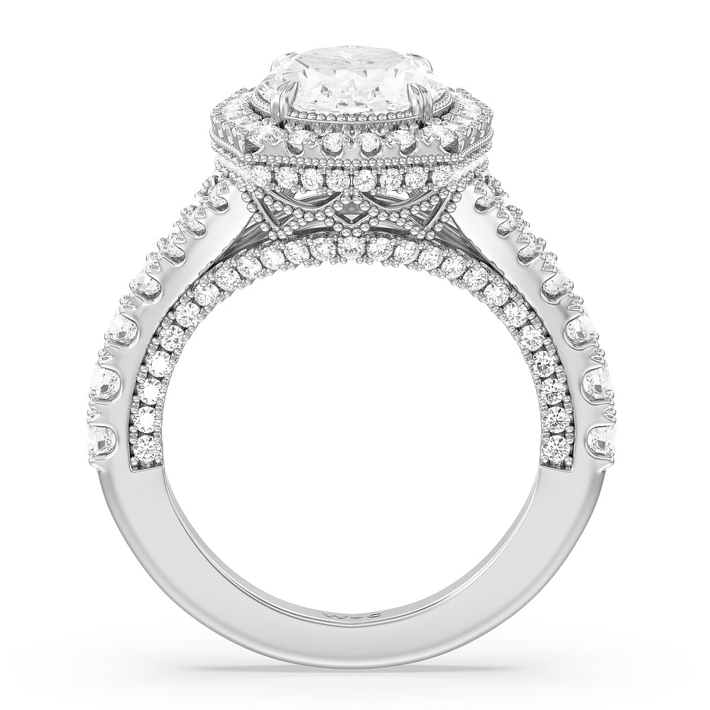The Cloister Ring with Oval Cut Diamond in 14KT Platinum view 2
