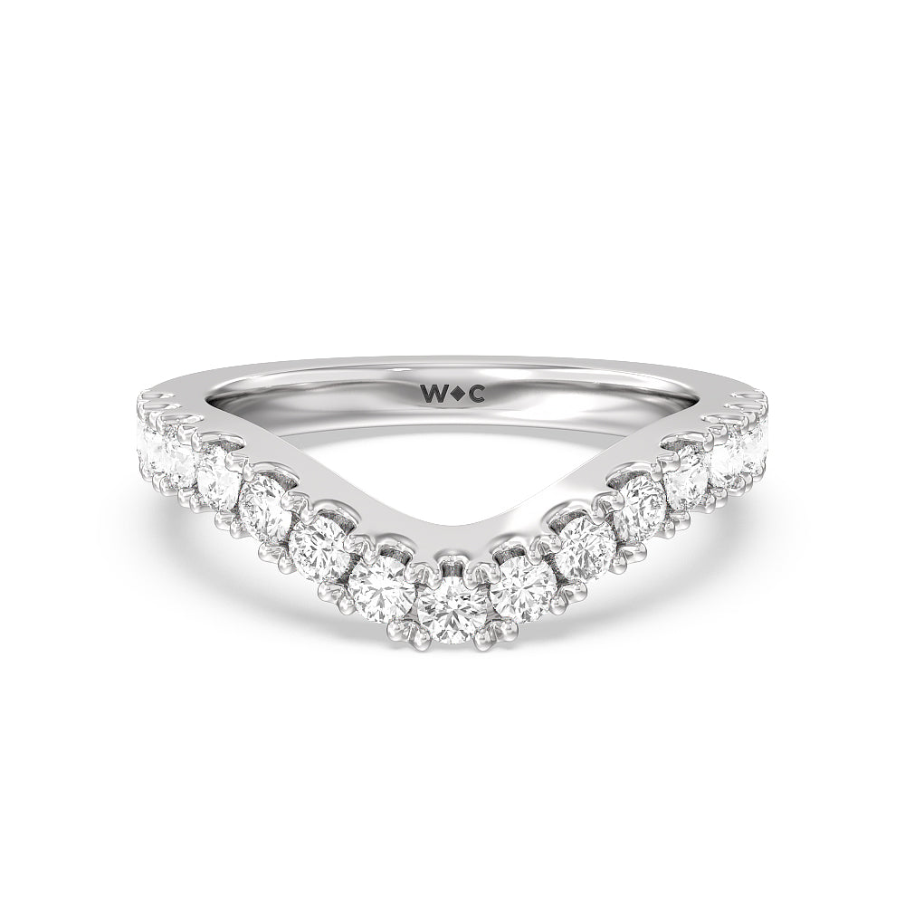 The Cloister Diamond Band with Platinum Cut Diamond in 14KT Platinum view 1
