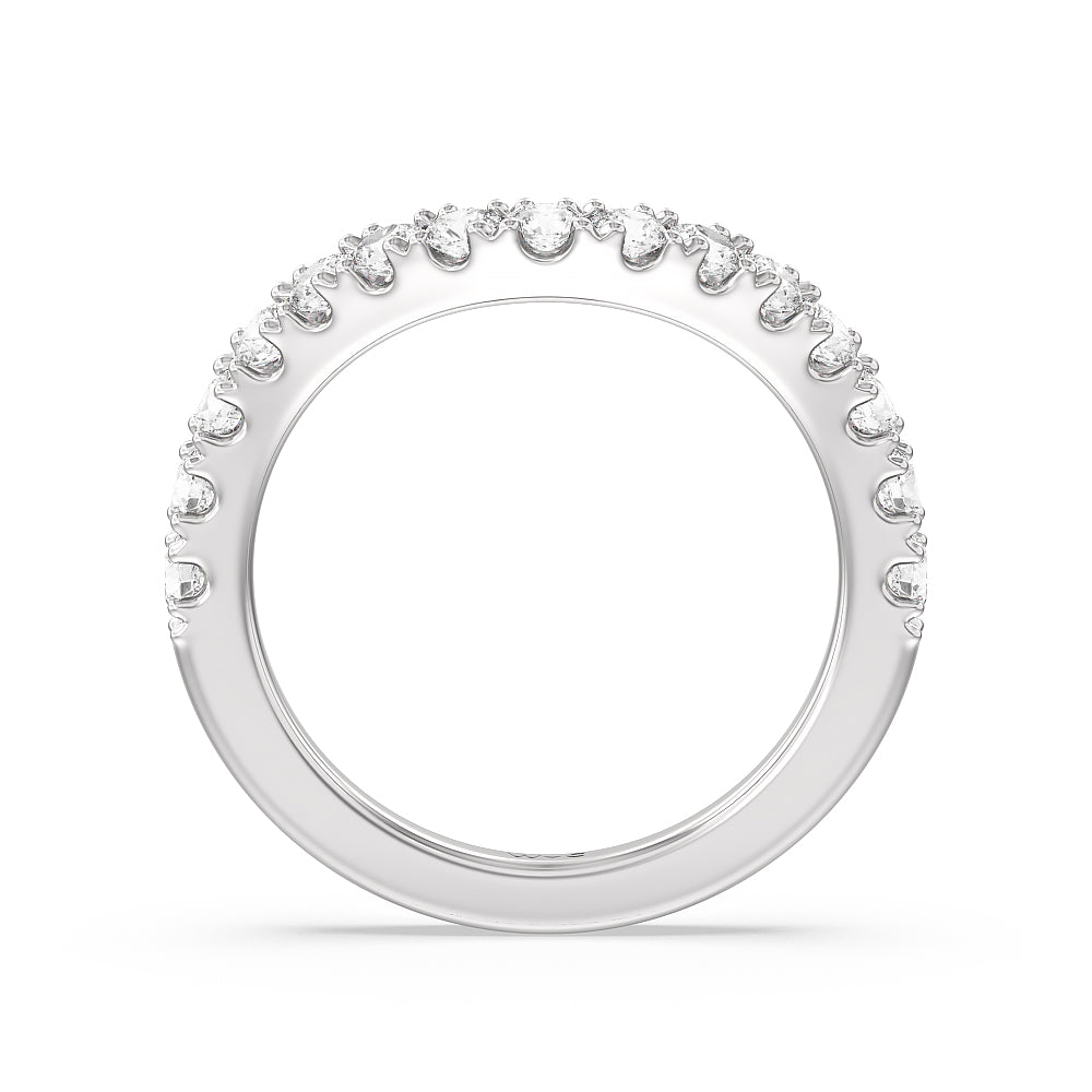 The Cloister Diamond Band with Platinum Cut Diamond in 14KT Platinum view 2
