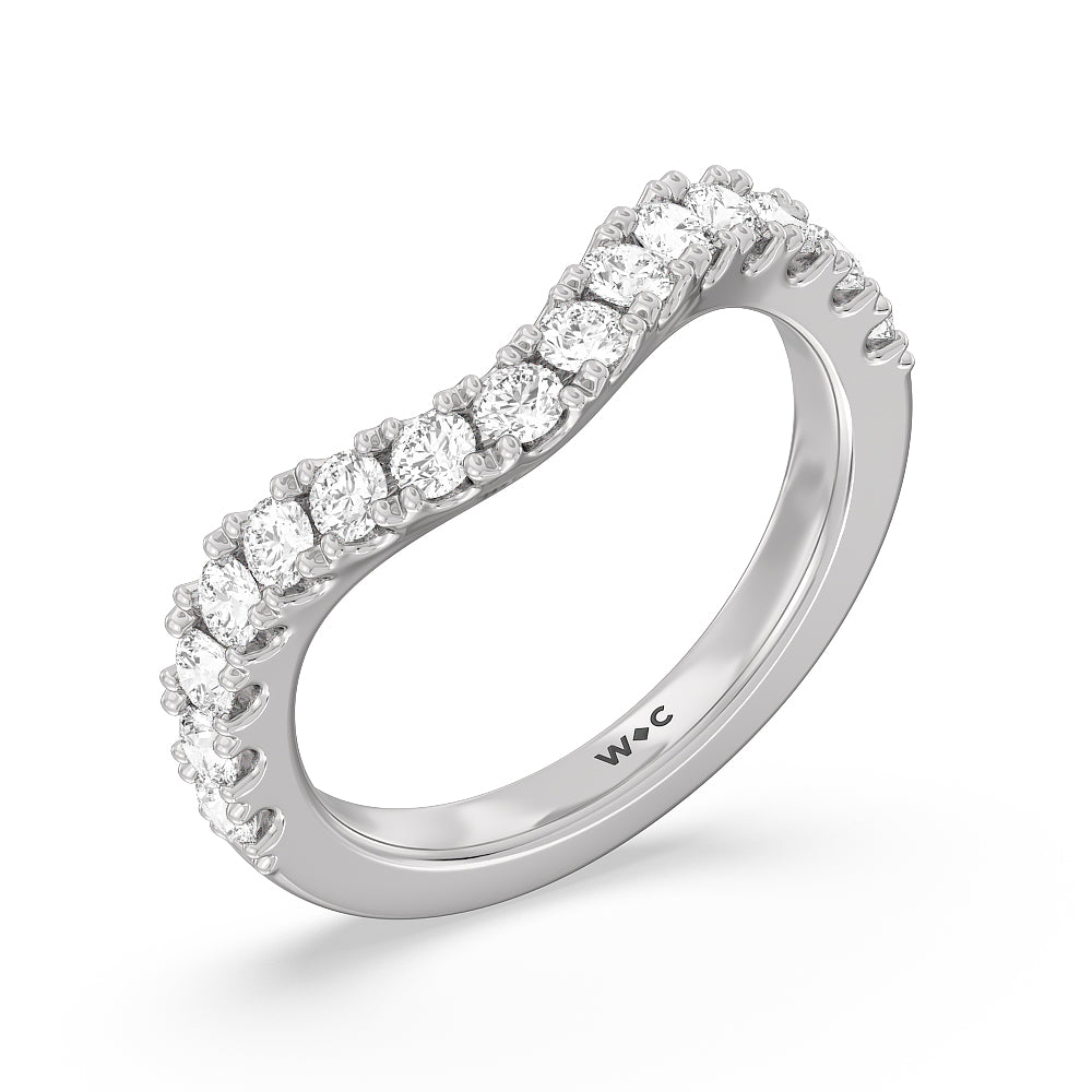 The Cloister Diamond Band with Platinum Cut Diamond in 14KT Platinum view 3
