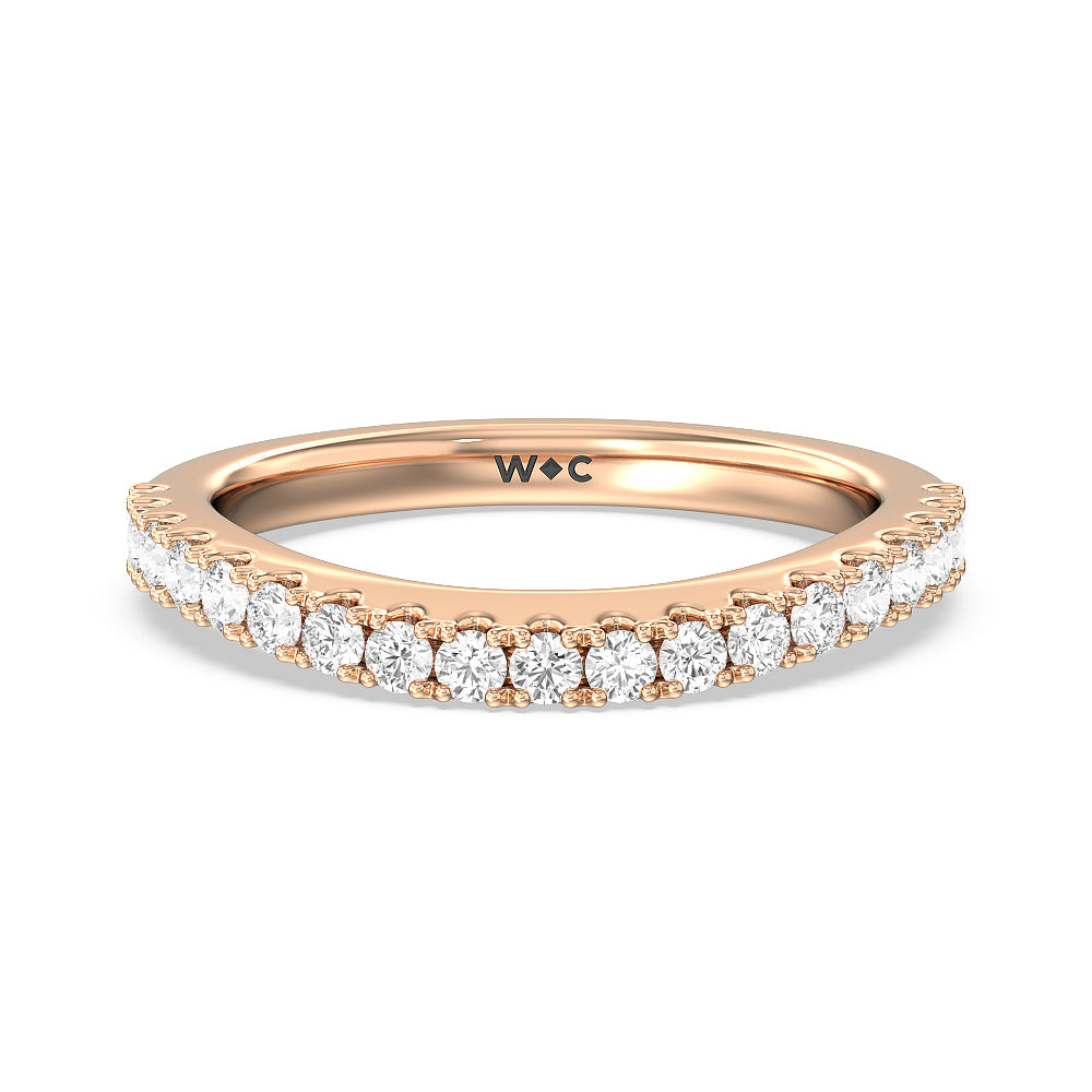 The Brooklyn Heights Band with 18KT Rose Gold Cut Diamond in 14KT Rose Gold view 1
