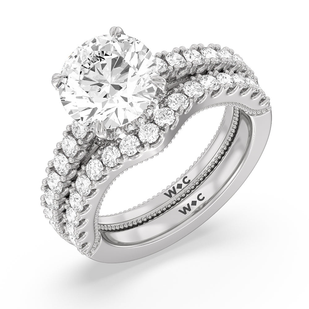 The Liberty Diamond Band with Platinum Cut Diamond in 14KT Platinum view 4
