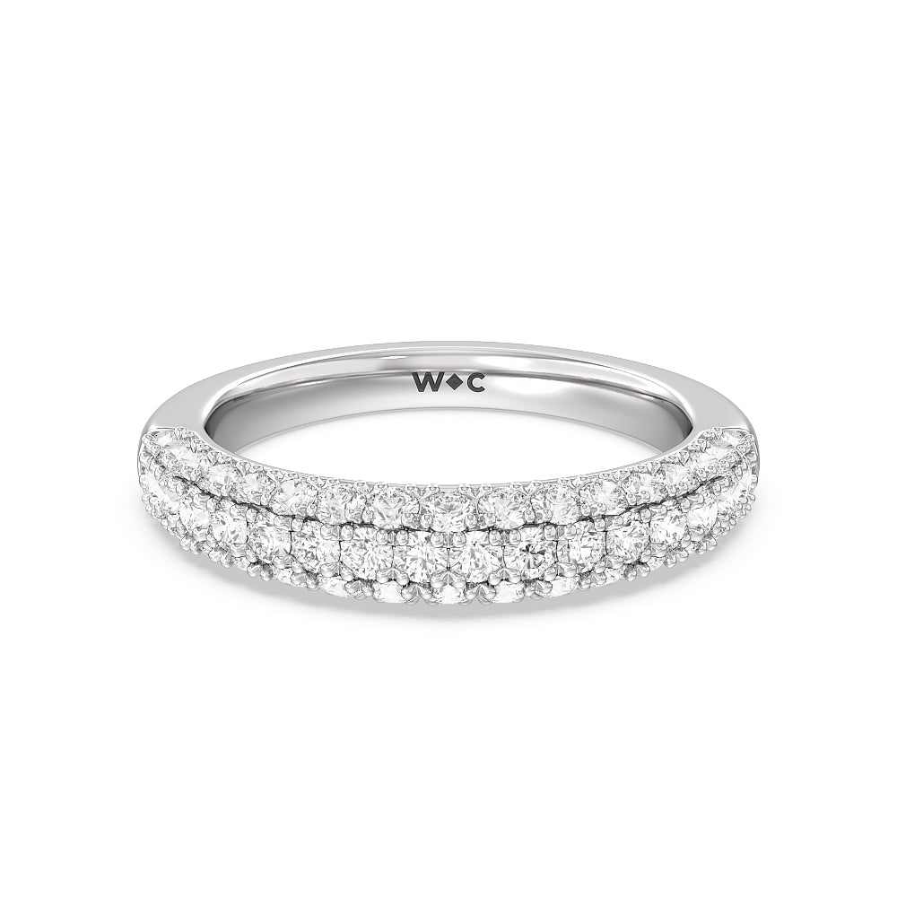The Gansevoort Band with Platinum Cut Diamond in 14KT Platinum view 1
