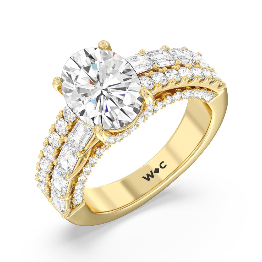 Oval Cut The Varick Ring with Lab Grown Diamond in 14KT Yellow Gold view 3
