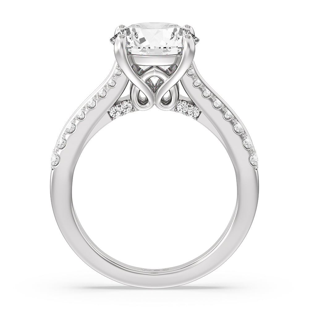 The Essex Ring with Round Cut Diamond in 14KT Platinum view 2
