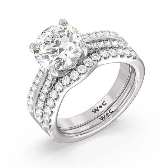 The Essex Ring with Round Cut Diamond in 14KT Platinum view 4
