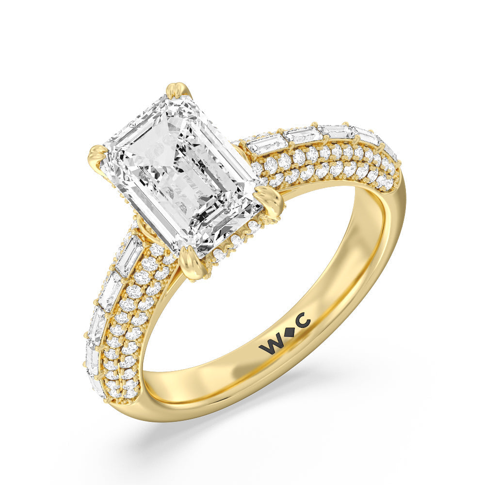 Emerald Cut The Soho Ring with Lab Grown Diamond in 14KT Yellow Gold view 3
