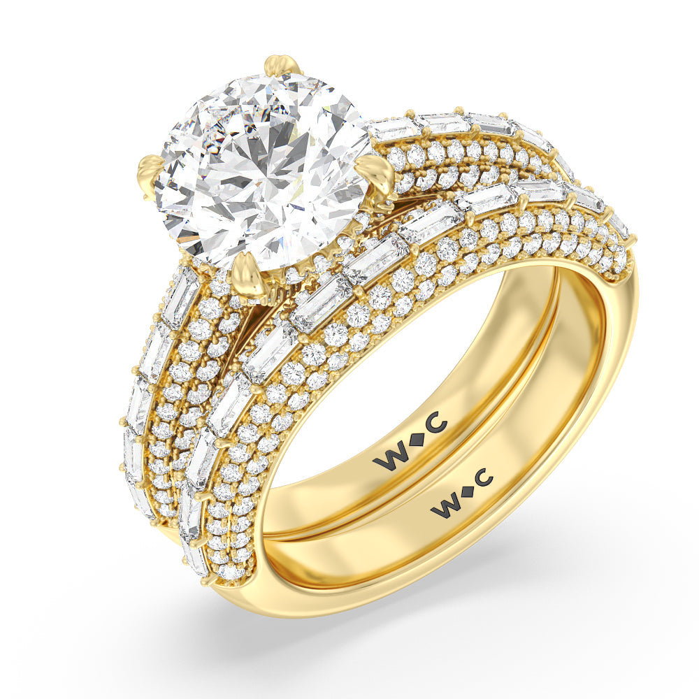 The Soho Band with 18KT Yellow Gold Cut Diamond in 14KT Yellow Gold view 3
